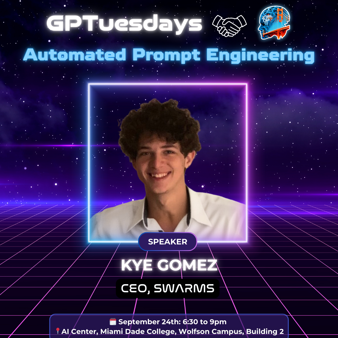 Kye Gomez speaking at Automated Prompt Engineering